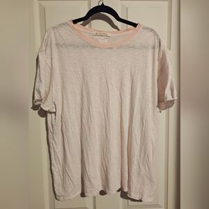 We The Free By Free People Light Pink Crew Neck Layering Tee